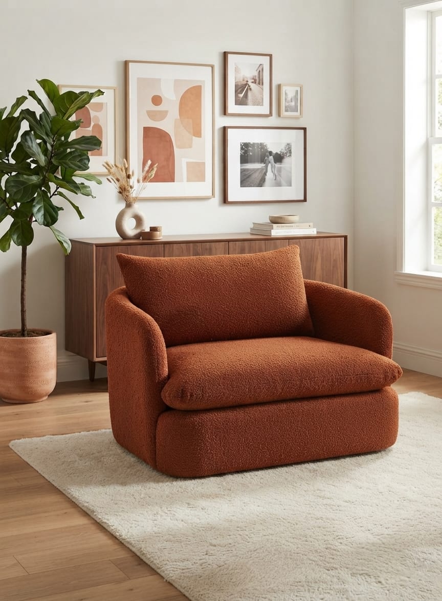 Canyon Curl Oversized Bouclé Armchair