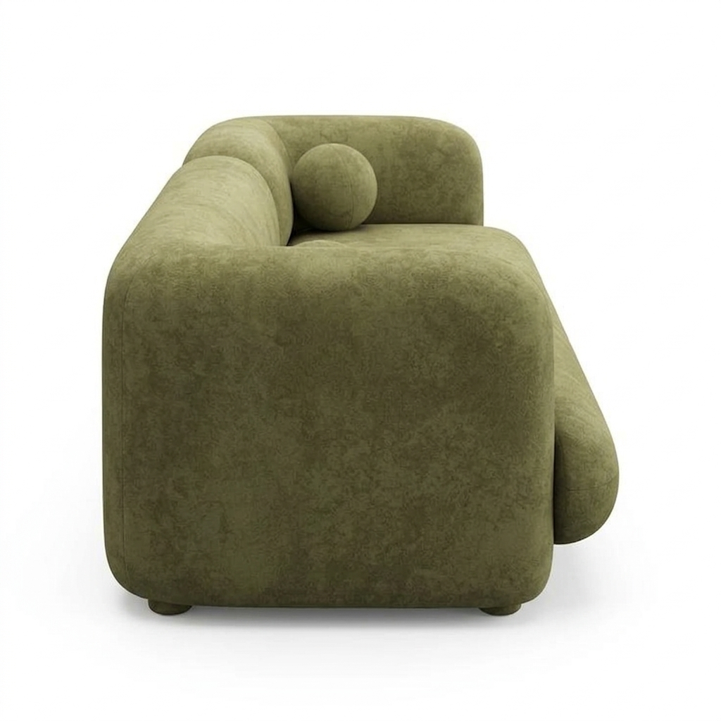 Olive Curve Luxe 3 Seater Sofa Set