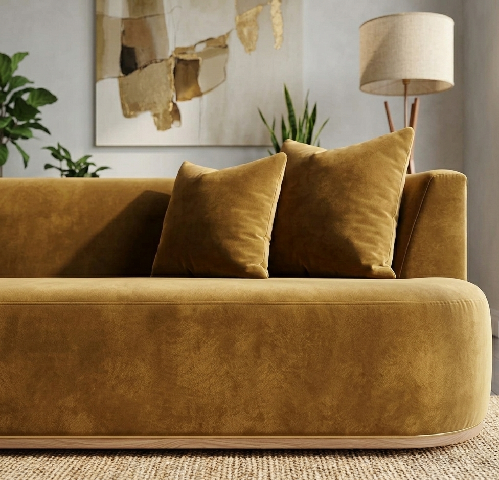 Amber Curve Luxe 3 Seater Sofa Set
