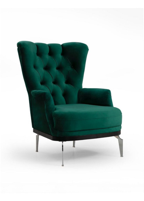 Emerald Velvet Wingback Luxury Single Sofa Chair