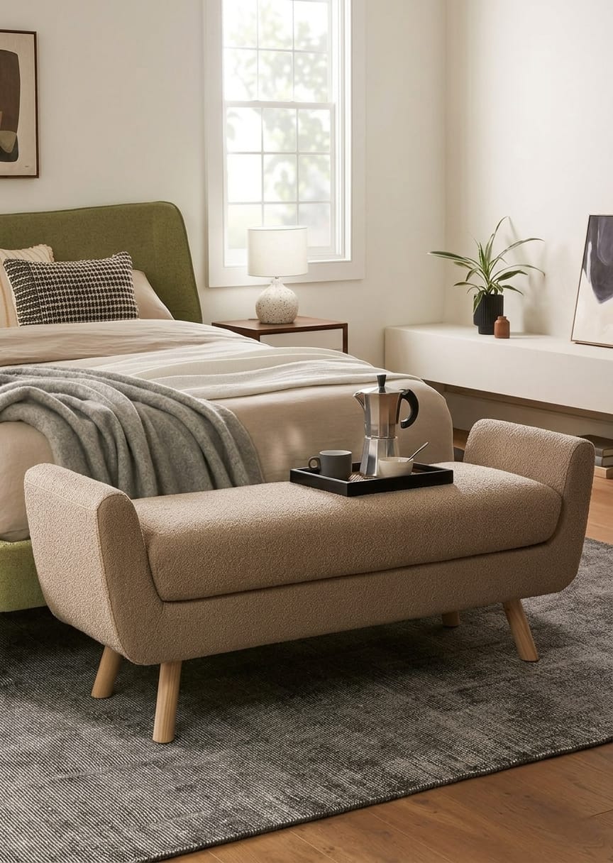 Norvia Curved Ottoman Bedroom Bench