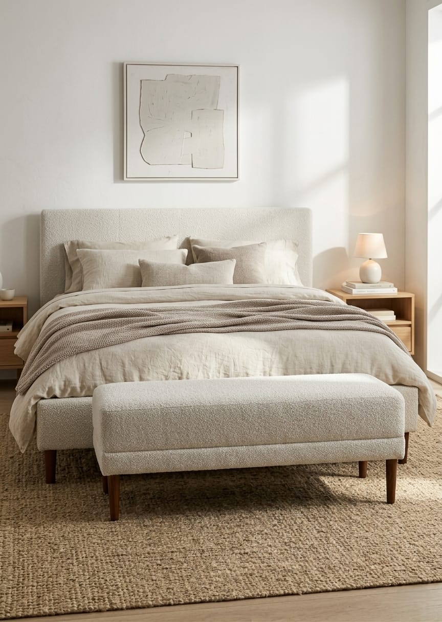 Nordelle Upholstered Ottoman Bed Bench