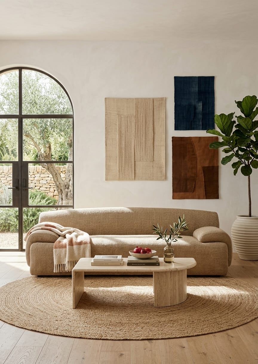 Lunara Curved 3 Seater Sofa Set