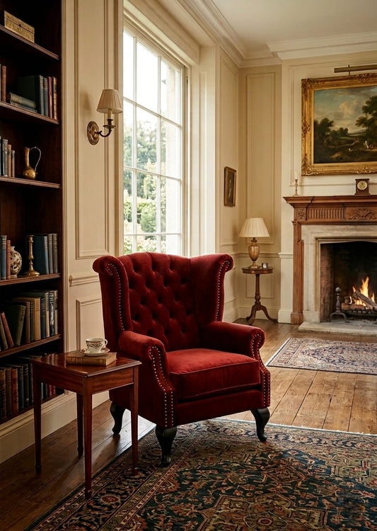 Royal Velvet Wingback Luxury Single Sofa Chair