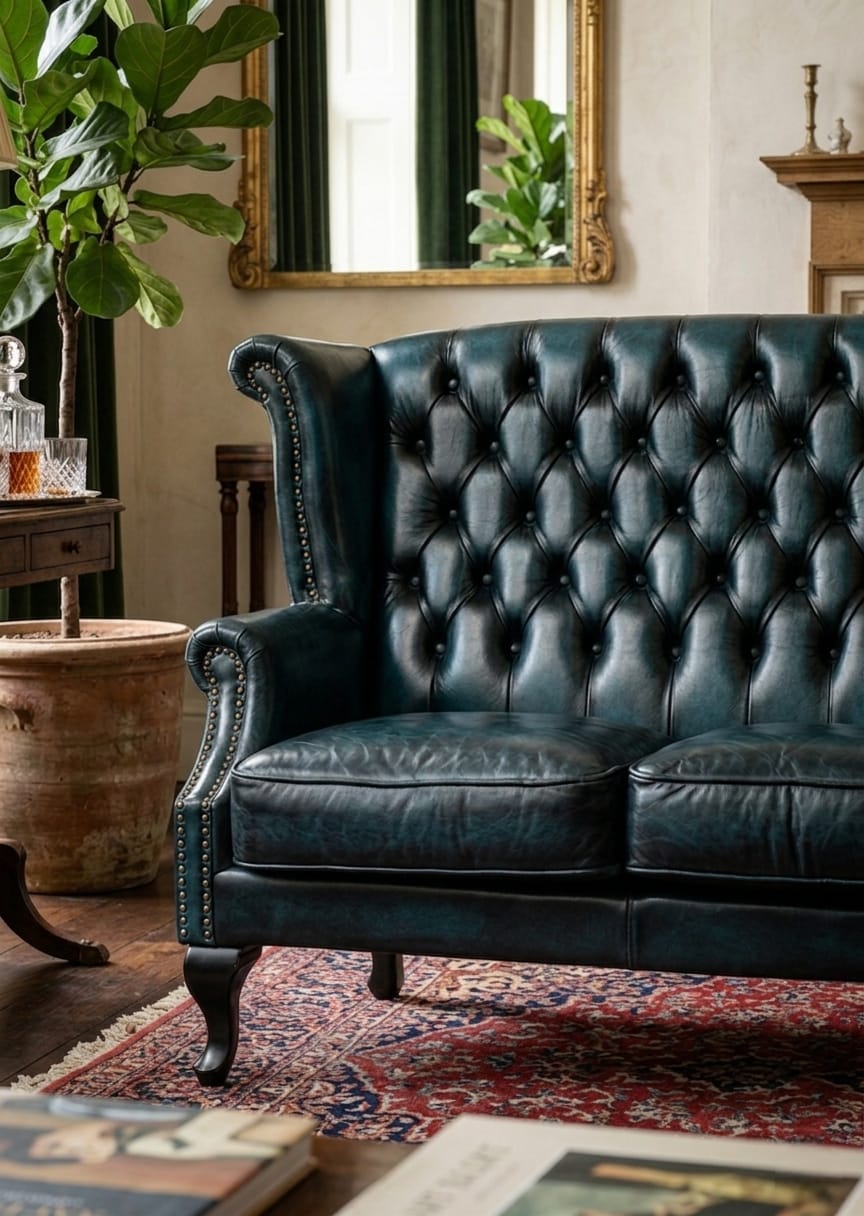 Regal Wingback Chesterfield 2 Seater Sofa Set