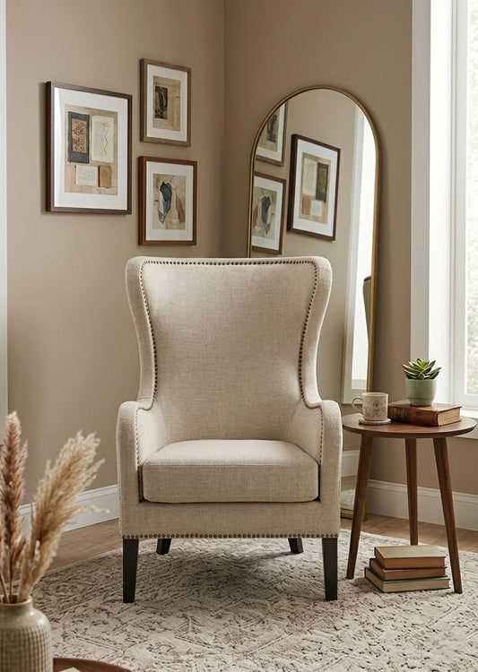 Aurora Beige Luxury Single Sofa Chair