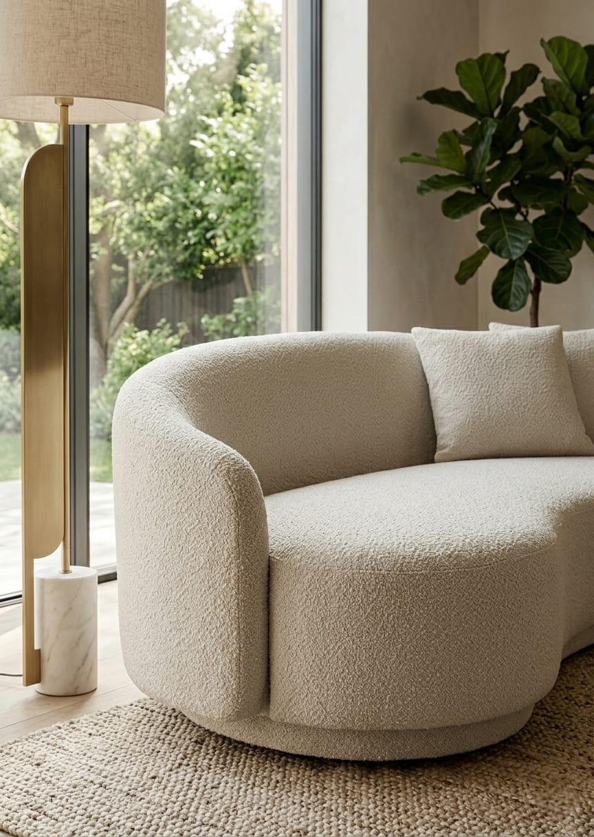 Aura Curved Three Seater Sofa Set for Living Room