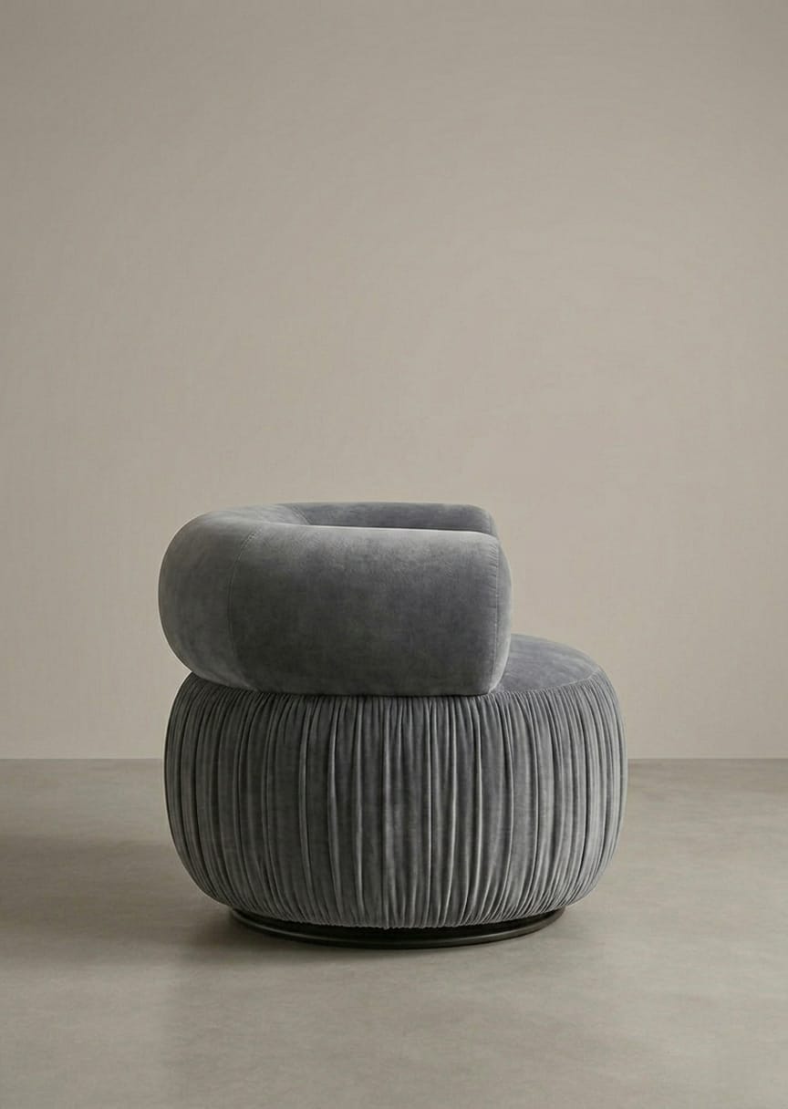 Nova Luxe Velvet Lounge Chair - Modern Single Sofa Chair