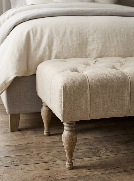 Heritage Tufted Bedroom Bench Seat with Wooden Legs