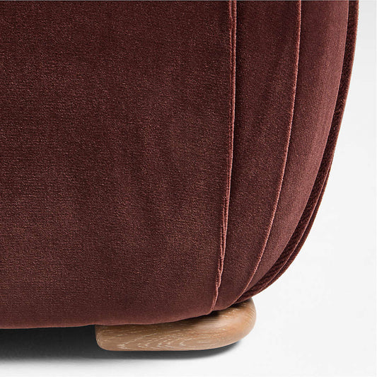 Velvet Round Ottoman Stool for Living Room