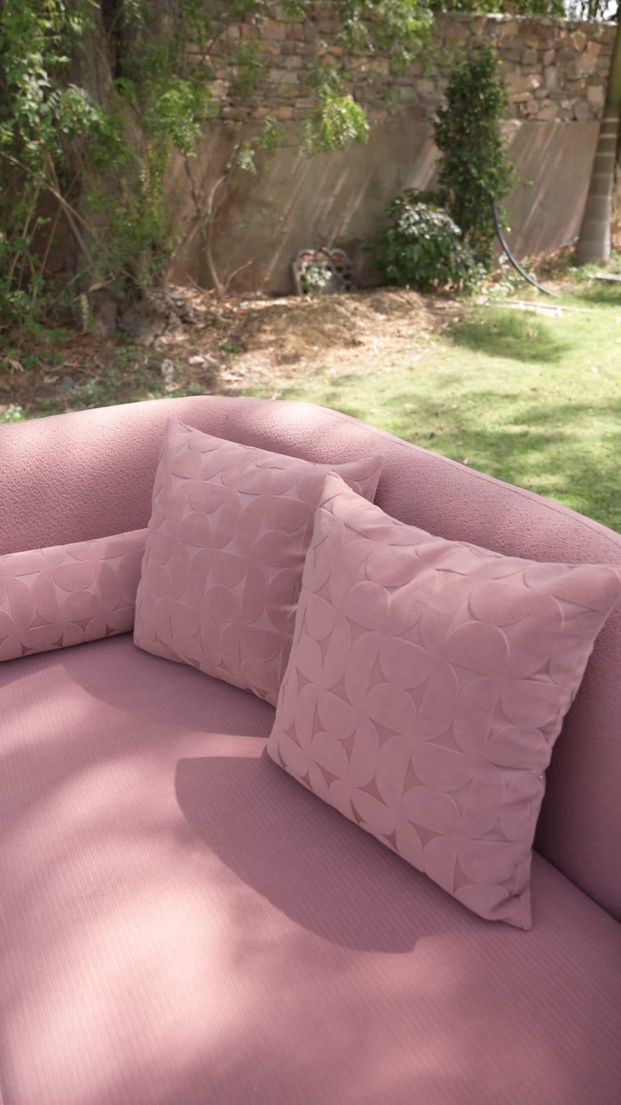 Cloudberry Blush Curve 3 Seater Sofa Set
