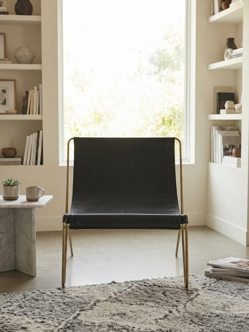 Monaco Leather Lounge Sling Chair