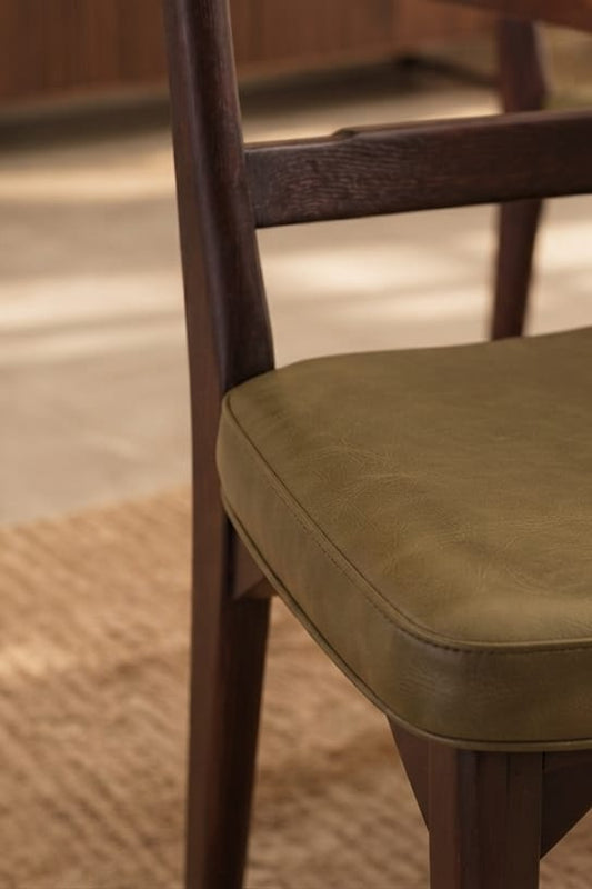 Vanguard Wood and Leather Dining Chair