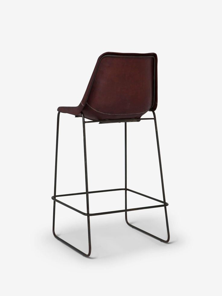 Rustique Curve Leather Bar Chair Stool