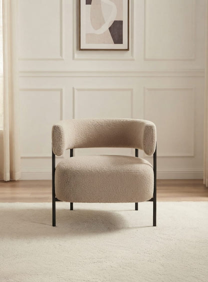 Modern Textured Bouclé Accent Chair