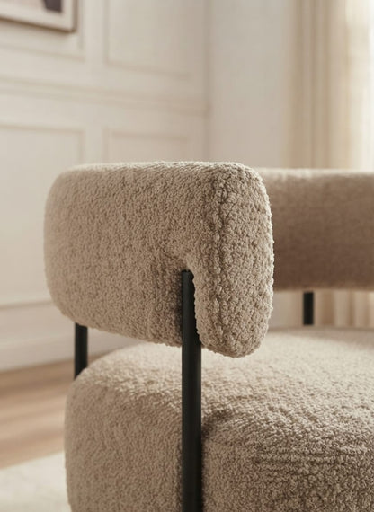 Modern Textured Bouclé Accent Chair