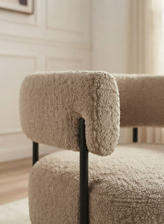 Modern Textured Bouclé Accent Chair
