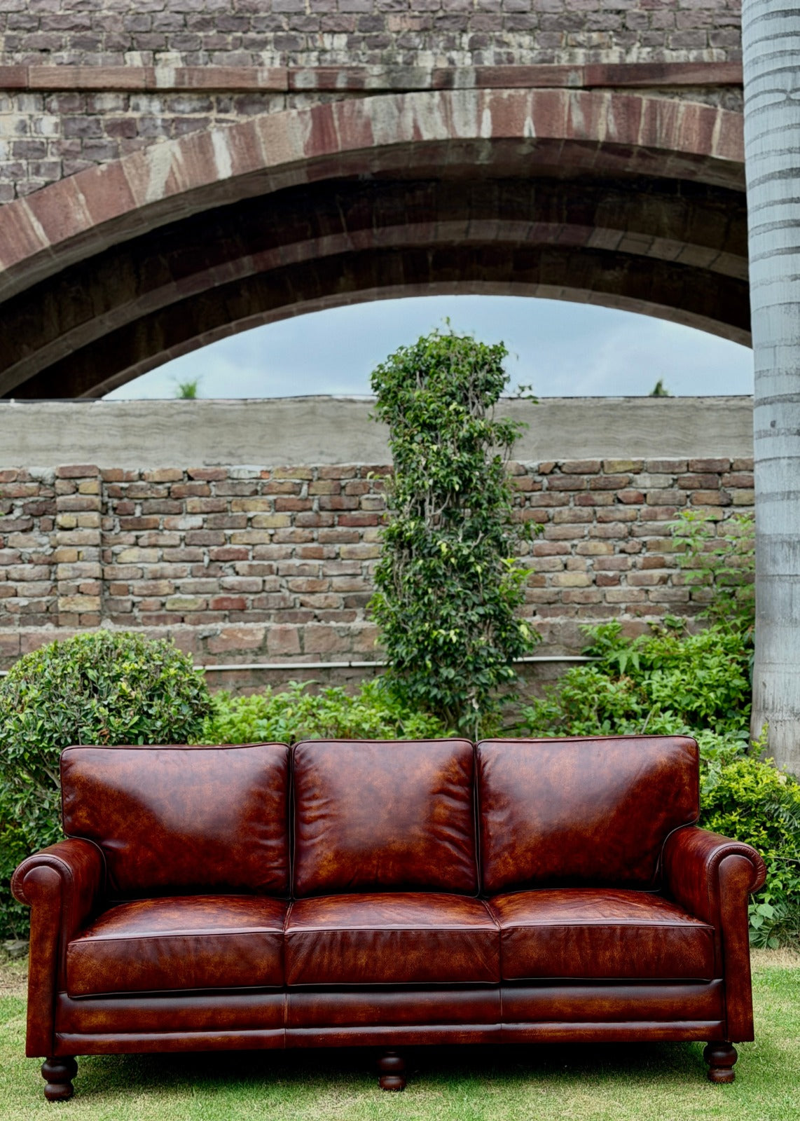 Winchester Burnished Leather 3 Seater Sofa