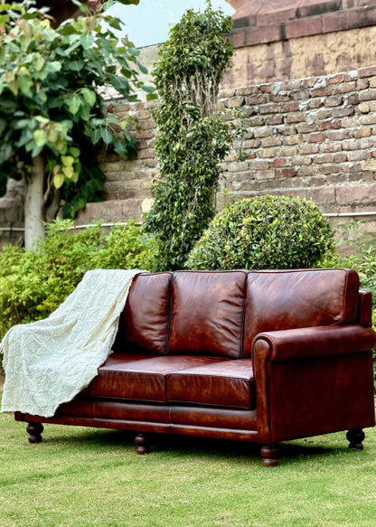 Winchester Burnished Leather 3 Seater Sofa
