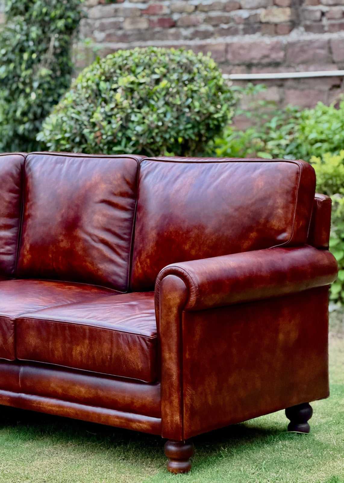 Winchester Burnished Leather 3 Seater Sofa