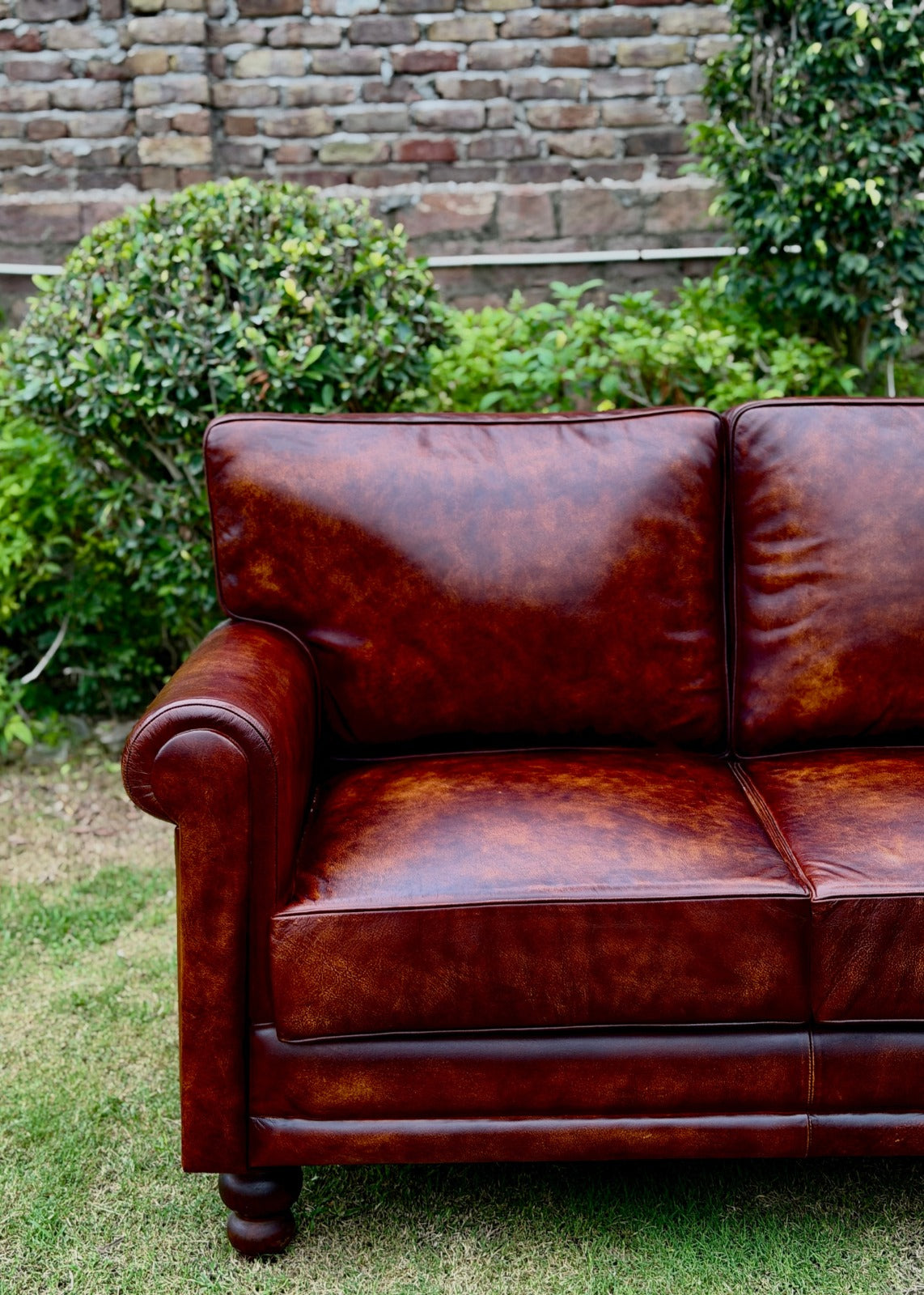 Winchester Burnished Leather 3 Seater Sofa