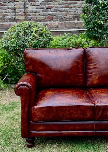 Winchester Burnished Leather 3 Seater Sofa