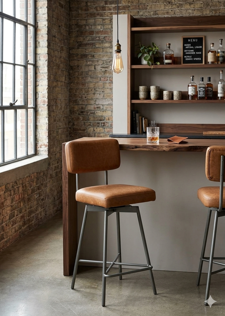 Modern Cushioned Bar Chair Stool