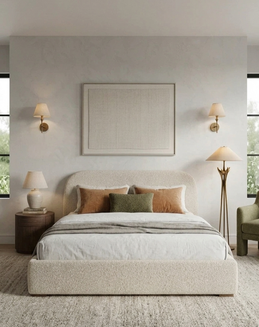 Serene Bouclé Modern Luxury Bed without Storage