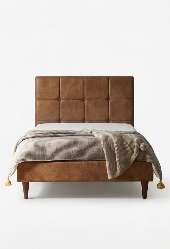 TerraCraft Luxury Leather Designer Bed