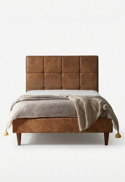 TerraCraft Luxury Leather Designer Bed