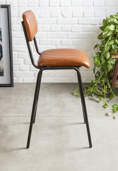 Premium Leather Stool Bar Chair with Metal Frame