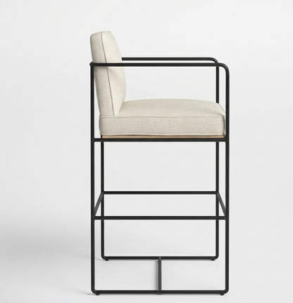 Modern Upholstered Stool Bar Chair with Armrests