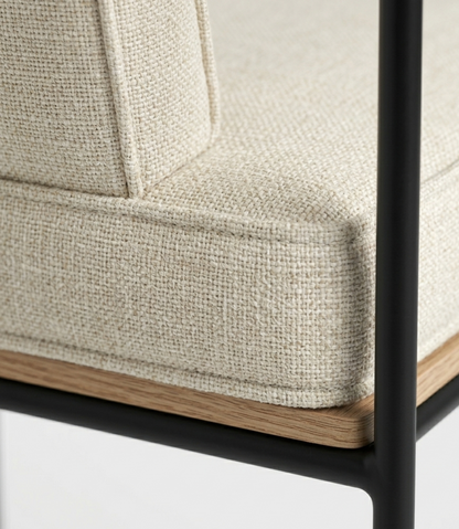 Modern Upholstered Stool Bar Chair with Armrests