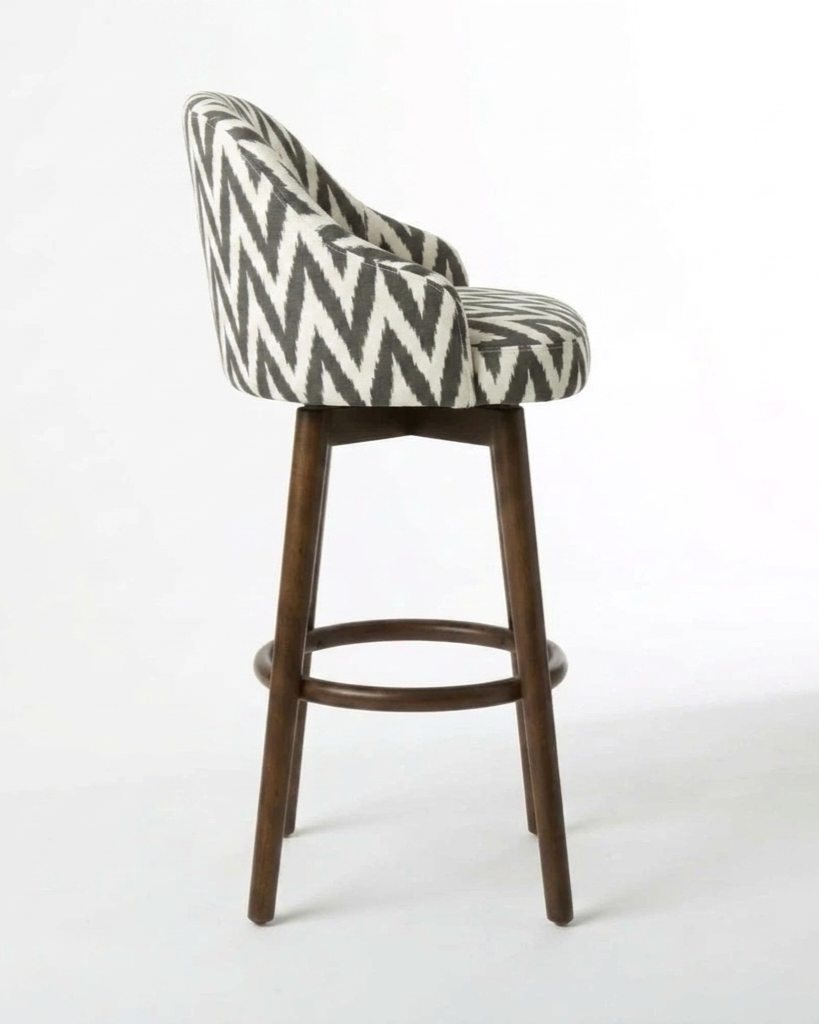 ZigZag Crest Designer Bar Chair Stool
