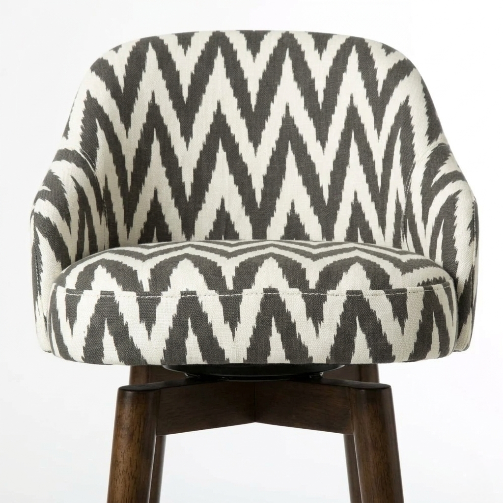 ZigZag Crest Designer Bar Chair Stool
