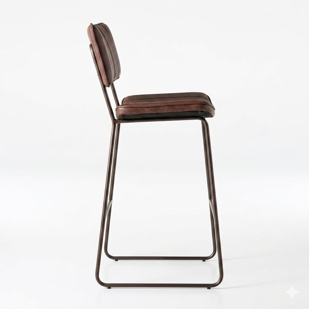 RetroFlex Leather Bar Chair Stool