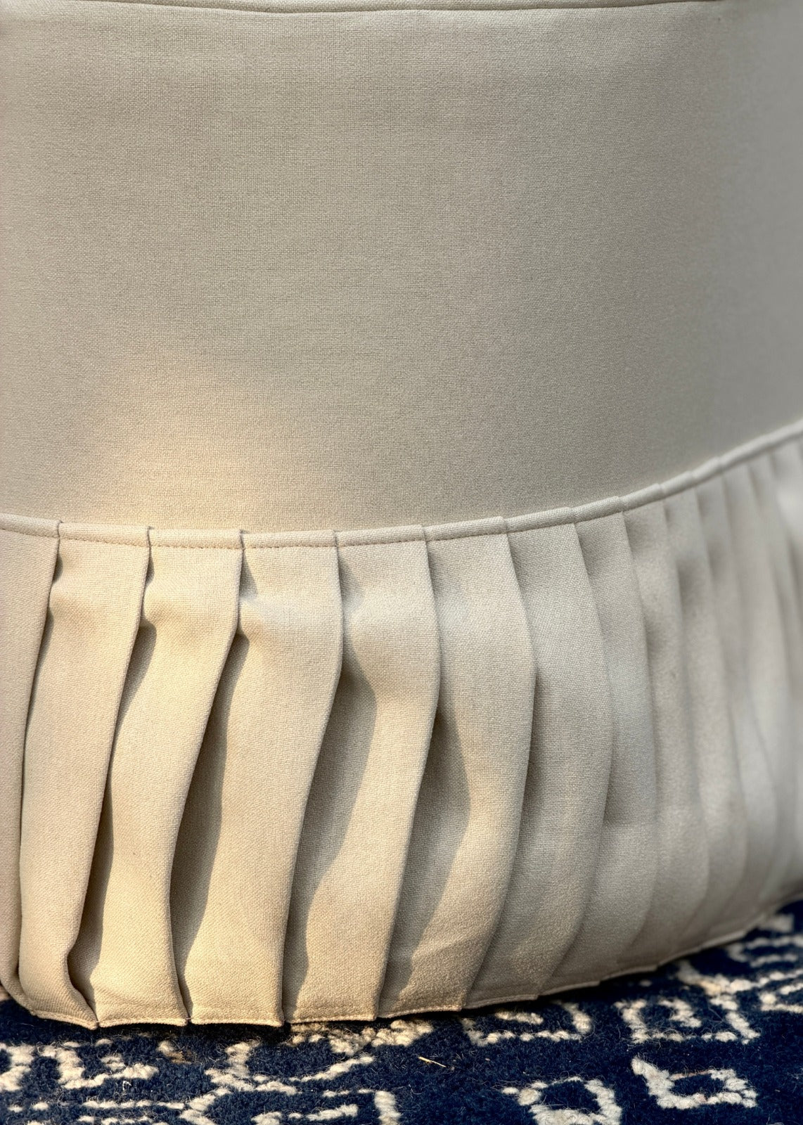Ivory Pleated Suede Two Seater Sofa