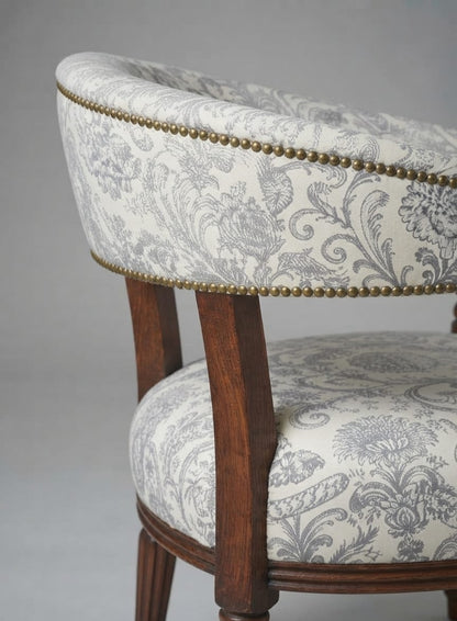 The Regent Vintage Print Tub Suede Chair