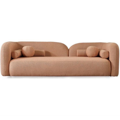 Blush Bouclé Curve 3 Seater Sofa Set