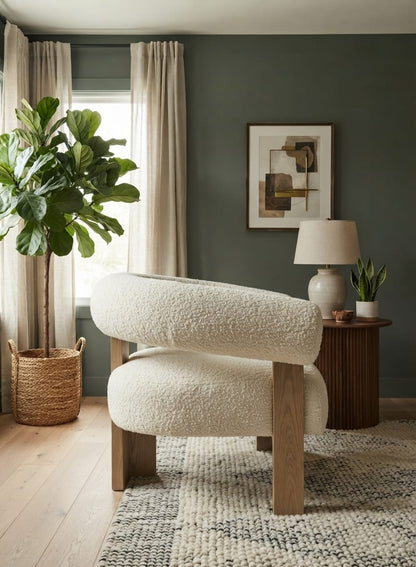 Lunara Elm Arc Boucle Single Seater Sofa Chair