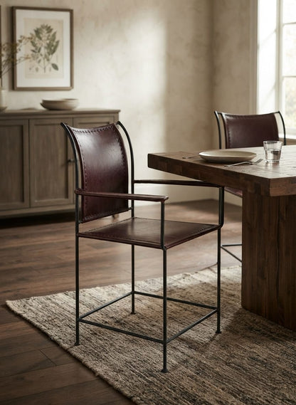 Designer Arm Chair Leather with Minimalist Style