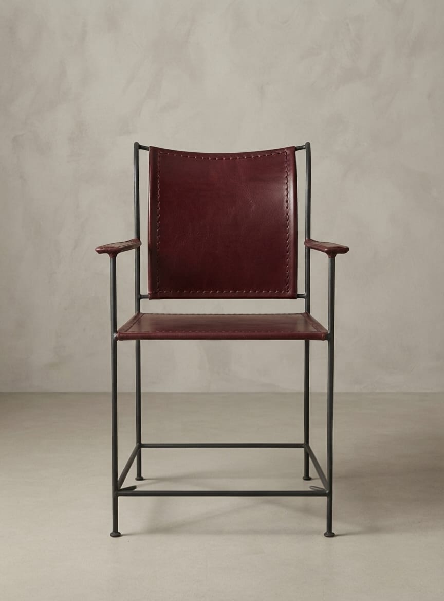 Designer Arm Chair Leather with Minimalist Style