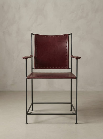 Designer Arm Chair Leather with Minimalist Style
