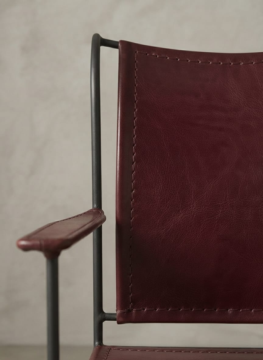 Designer Arm Chair Leather with Minimalist Style