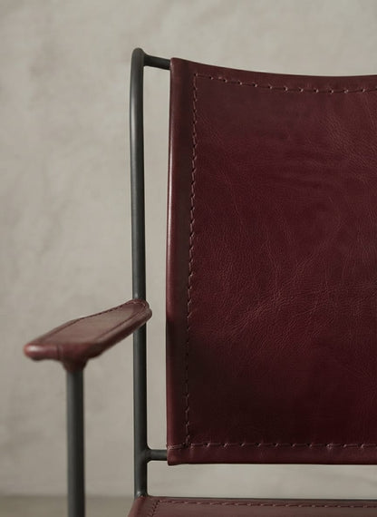 Designer Arm Chair Leather with Minimalist Style