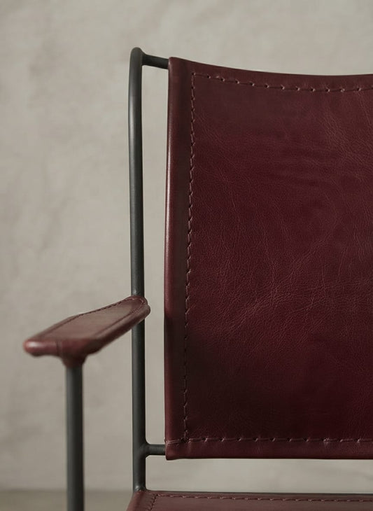 Designer Arm Chair Leather with Minimalist Style