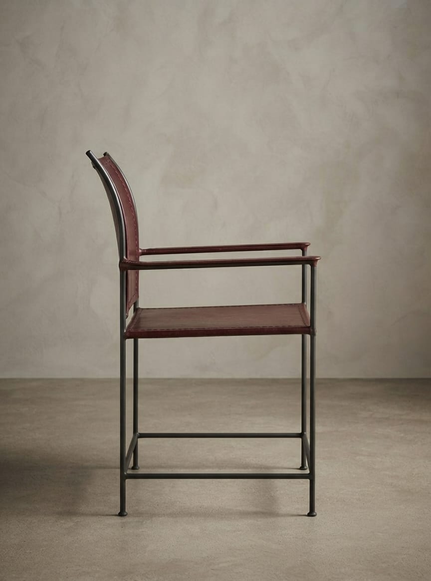 Designer Arm Chair Leather with Minimalist Style