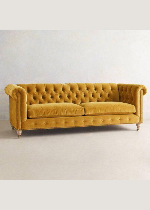 Golden Chesterfield 3 Seater Sofa Set