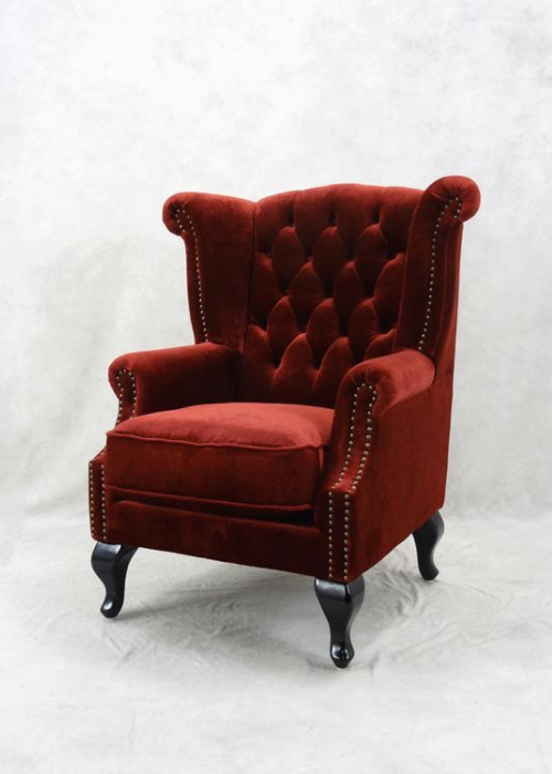 Royal Velvet Wingback Luxury Single Sofa Chair