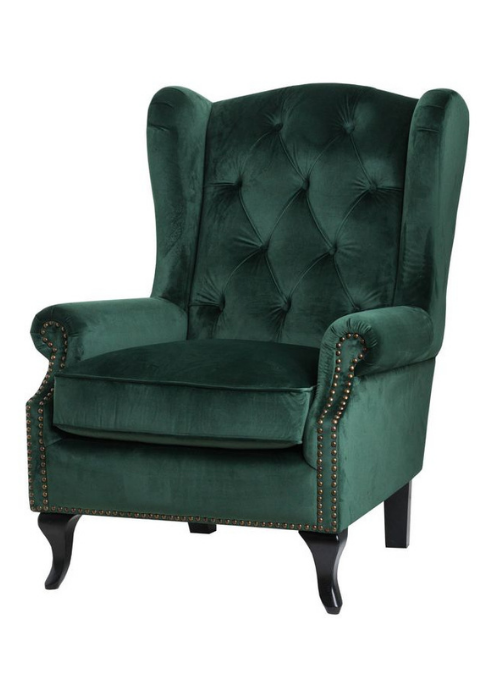 Luxury Emerald Tufted Wingback Single Seater Sofa Chair for Living Room